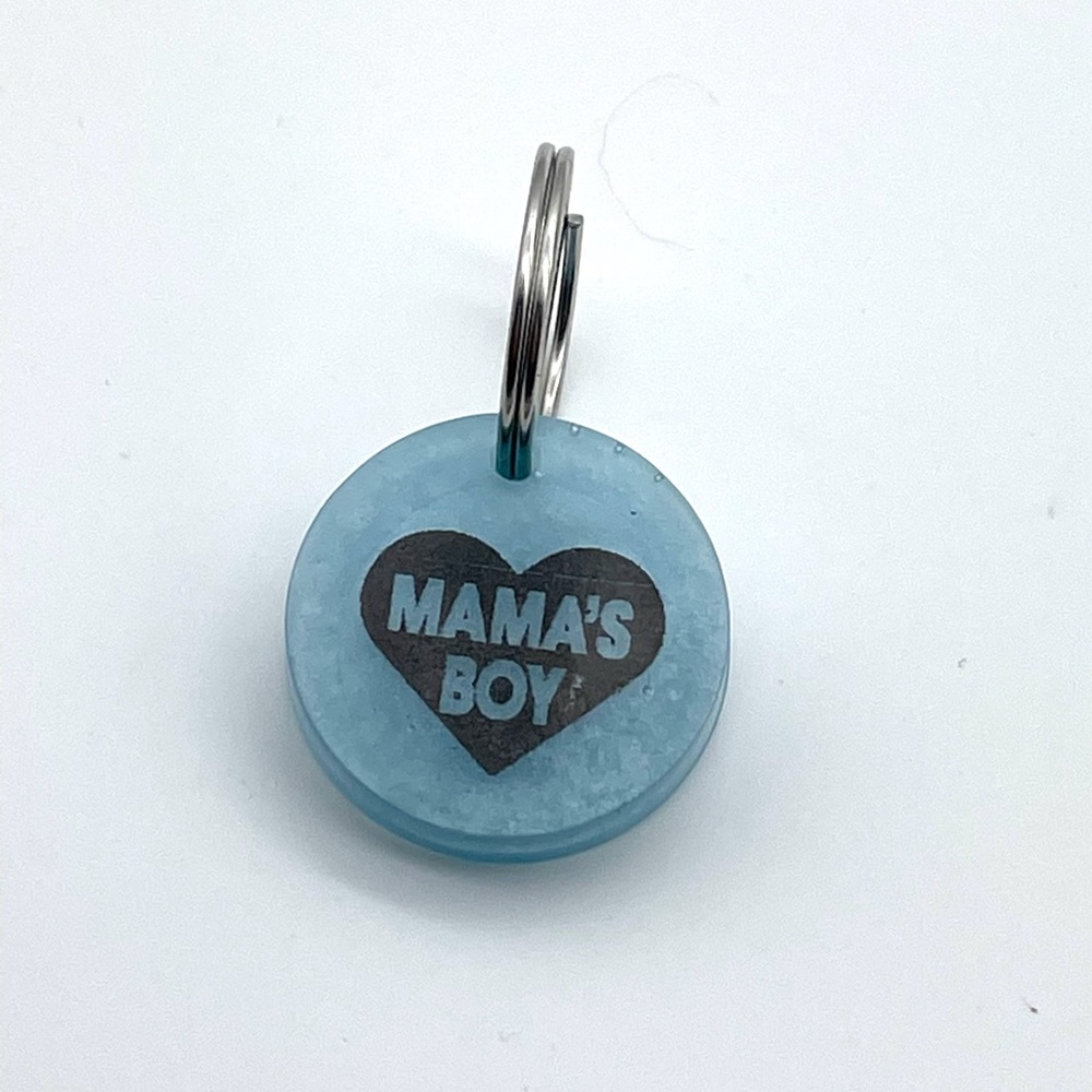 “Momma’s Boy” tag for pet collar